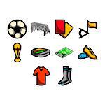 A collection of soccer related stuff icon
