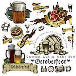 set of elements on the subject of beer and Oktoberfest festival for your design