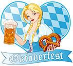 Funny German girl drinking beer
