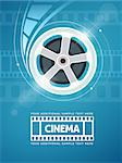 Cinema movie movie on disc and flaress. Eps10 vector illustration.