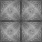 Design monochrome movement illusion background. Abstract grid torsion backdrop. Vector-art illustration. No gradient