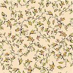Vector autumn branch seamless pattern background with decorative branches forming a floral texture.