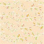 Vector light colorful branch seamless pattern background with decorative branches forming a floral texture. Cute childrens pattern