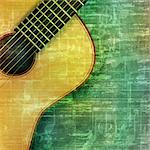 abstract music grunge vintage background acoustic guitar vector illustration