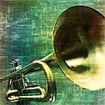 abstract music grunge vintage background trumpet vector illustration