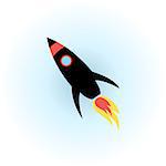 graphic vector illustration of a space rocket flight icon