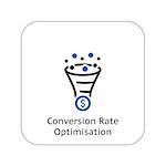 Conversion Rate Optimisation Icon. Business Concept. Flat Design.  Isolated Illustration.