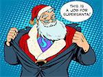 Santa Claus super hero retro style pop art
