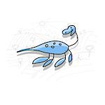 Dinosaur, funny sketch for your design. Vector illustration