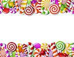 Frame made of colorful candies. Seamless pattern