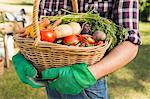 Farmer with basket of vegetables