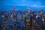 Lower Manhattan from Top of The Rock, New York, United States of America, North America