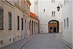 Cobblestone Street with Passage through Building, Stare Miasto, Warsaw, Poland