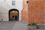 Planter by Brick Wall and Passage through Building, Stare Miasto, Warsaw, Poland