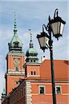 Lampost by Clock Tower of Royal Castle, Stare Miasto, Warsaw, Poland