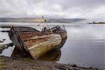 Wrecks of fishing boats, near Salen, Isle of Mull, Inner Hebrides, Argyll and Bute, Scotland, United Kingdom, Europe