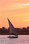 Felucca on the Nile River, Luxor, Egypt, North Africa, Africa