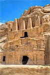 Obelisk Tomb (upper structure), Bab as-Sig Triclinium (lower structure), Petra, UNESCO World Heritage Site, Jordan, Middle East