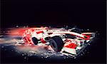 3D render of a generic F1 car with special speed effect