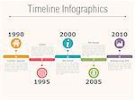Timeline infographics design template with dates, icons and text, vector eps10 illustration