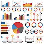 Business infographic elements collection, set of different graphs, charts and diagrams, vector eps10 illustration