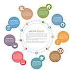 Circle diagram template with place for your text and icons, vector eps10 illustration