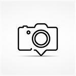 Camera icon or emblem, design element for your logo, vector eps10 illustration