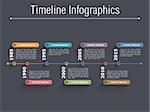 Timeline infographics design template, dark background, vector eps10 illustration