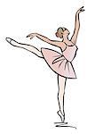 Illustration of ballerina performing an arabesque