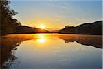 River Main at Sunrise, Collenberg, Churfranken, Spessart, Miltenberg-District, Bavaria, Germany