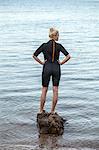 Young woman wearing wetsuit