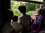 Passengers on a train in Sri Lanka, Asia