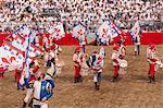 Traditional costumes at the Calcio Storico (Calcio Fiorentino) parade in Florence, Tuscany, Italy, Europe