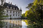 One of the earliest Renaissance chateaux standing today, the castle at Azay-le-Rideau, UNESCO World Heritage Site, built during the 16th century, Indre et Loire, France, Europe