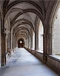 Looking along the cloisters of St. Gatien Cathedral in Tours, Indre-et-Loire, France, Europe