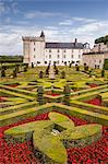 The beautiful castle and gardens at Villandry, UNESCO World Heritage Site, Indre et Loire, Centre, France, Europe