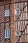 Timber framed houses in the city of Rennes. Ille-et-Vilaine, Brittany, France, Europe