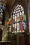 Banners of the Knights of the Order of the Thistle, St. Giles' Cathedral, Edinburgh, Scotland, United Kingdom, Europe