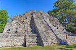 Temple I, Chaccoben, Mayan archaeological site, 110 miles south of Tulum, Classic Period, Quintana Roo, Mexico, North America