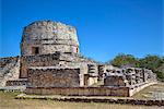 Templo Redondo (Round Temple), Mayapan, Mayan archaeological site, Yucatan, Mexico, North America