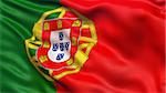 Beautiful flag of Portugal waving in the wind
