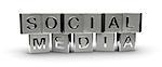 Metal Social Media Text (isolated on white background)