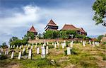 Viscri, Romania - June 23, 2013: Fortified Church cemetery at Viscri in Transylvania, Romania