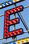 classic electric sign like the ones used in circus or old fashioned shops representing the E letter