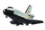 Space Shuttle Landing. 3D Model Over White Background.
