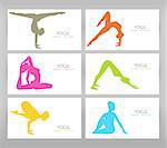 Vector illustration of Women doing yoga asanas