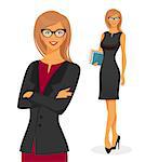Vector illustration of Businesswoman in red dress