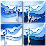 Abstract winter tree. Paper design nature background.