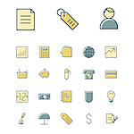 Thin line icons for business, finance and banking.