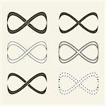 Set of limitless icons, infinity symbol, vector design, limitless symbol icon